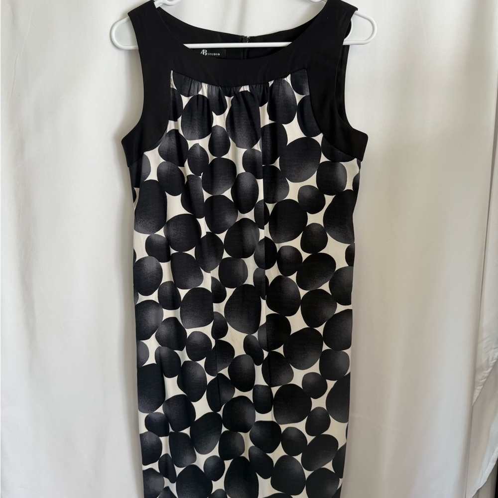 AB Studio Black and White Polka Dot Dress